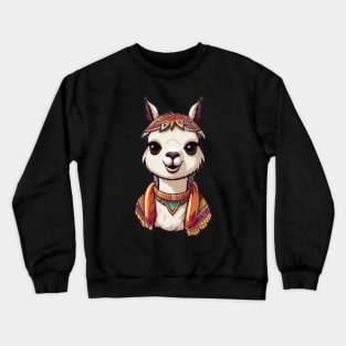 Funky Pretty Llama Crewneck Sweatshirt